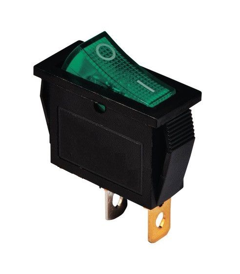 Перемикач KCD3-2-101V G/B 1 кнопка зелена з підсвічуванням Ny95500857