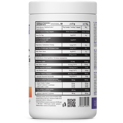 Изотоник OstroVit Isotonic 500 g /50 servings/ Orange | Зображення 1