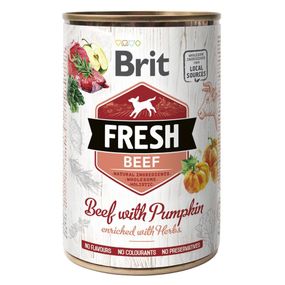 Корм Brit Fresh Dog Beef вологий з яловичиною та гарбузом для дорослих собак 400 гр