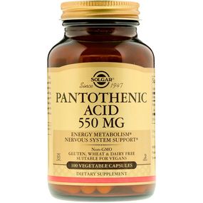 Пантотенова кислота Solgar Pantothenic Acid 550 mg 100 Veg Caps