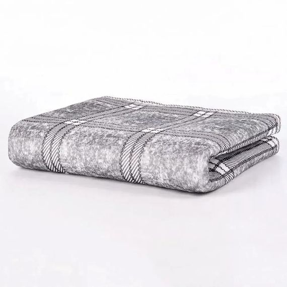 Электропростынь Electric Blanket 150×120 см с подогревом, серая клетчатая | Зображення 1