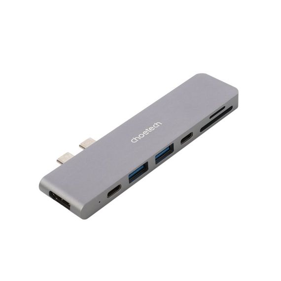 Адаптер Choetech HUB-M14-GY-V2, USB Type-C 6-в-1