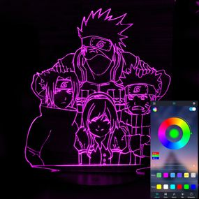 Акриловый светильник-ночник управление с телефона Какаши и Команда 7 tty-n001968