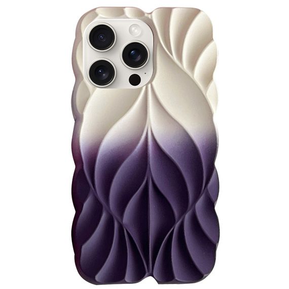 TPU чохол Leaf для Apple iPhone 16 Pro Max (6.9") White / Purple
