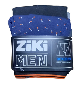 Набор мужских трусов боксеров ZIKI MEN 2 шт в наборе, размер S, черный, темно-синий