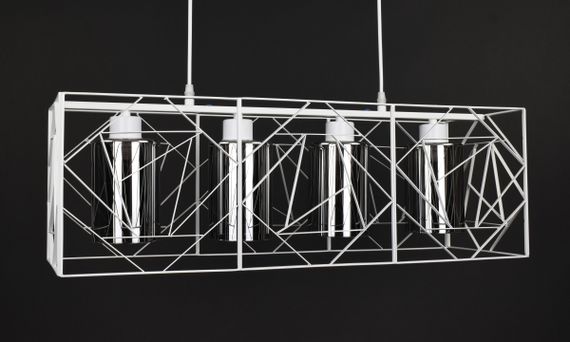 Люстра підвісна LOFT на 4 лампочки 27768 Білий 30-100х25х71 см. | Зображення 1