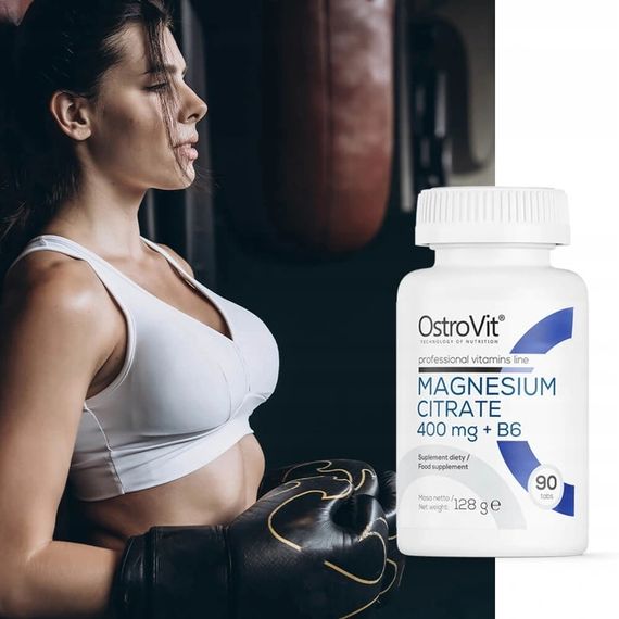Цитрат магнію 400 мг + B6 Ostrovit Magnesium Citrate 400 mg + B6 90tabl | Зображення 3