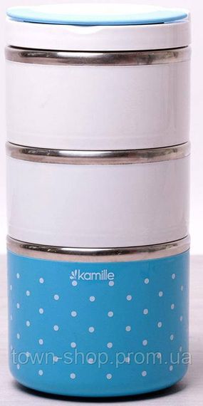 Ланч-бокс Kamille Priori 1480мл на 3 емкости Ø11х23.5см KM-2104 | Зображення 3
