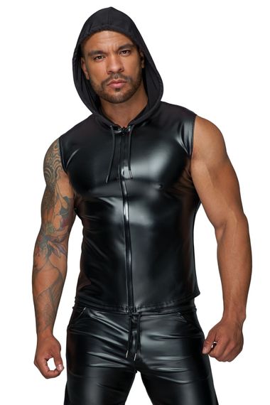 Чоловіча безрукавка з капюшоном Noir Handmade H062 Hooded Shirt, S, мокрий ефект | Зображення 1