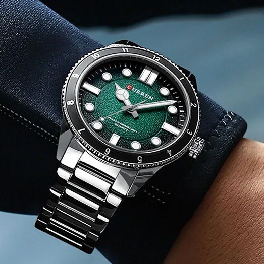 Чоловічий годинник Curren 8450 Silver-Green | Зображення 3