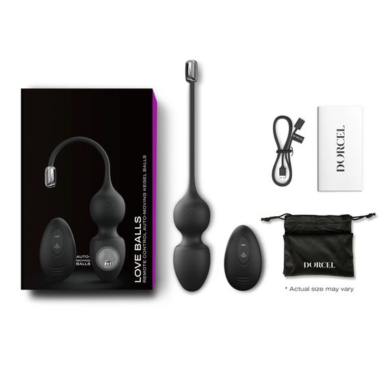 Вагінальні кульки Dorcel LOVE BALLS BLACK, вібрації та рухи внутрішньої кульки, пульт ДК | Зображення 5