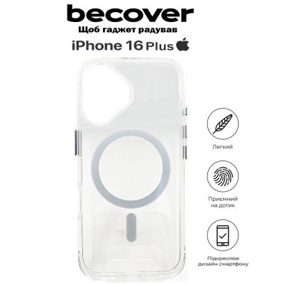 Чехол для мобильного телефона BeCover Space Case (MagSafe) для Apple iPhone 16 Plus Transparancy (712103) | Зображення 4