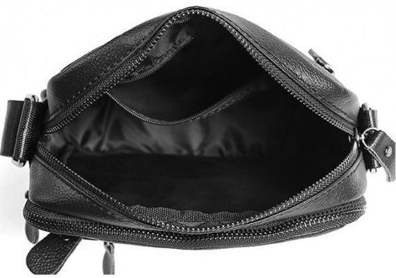 Чоловіча сумка з натуральної шкіри Tiding Bag чорна | Зображення 3