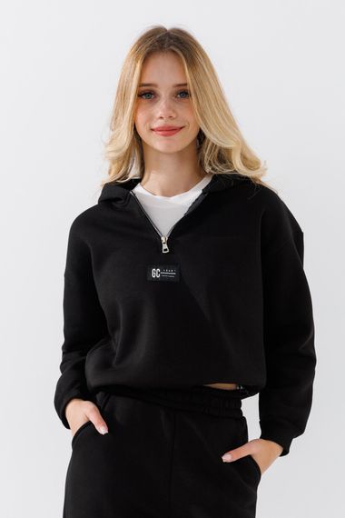 Костюм худі+штани для дівчинки Viollen 2219 140 см Чорний shop (2000990710369) | Зображення 1