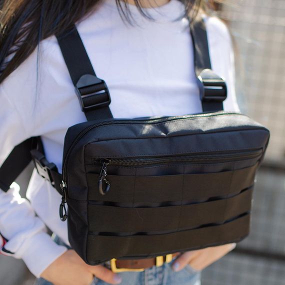 Тактична нагрудна сумка з Cordura 1000D, розгрузка чоловіча чорна | Зображення 8