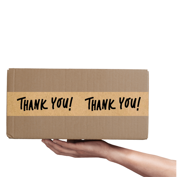 Скотч этикетка крафт "Thank You 04", 50х294 мм (100 шт/рулон) с принтом, самоклеющаяся Viskom | Зображення 3