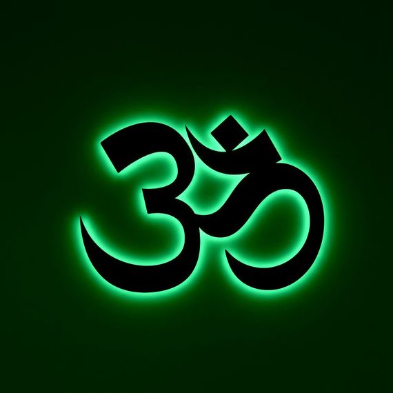 Панно декоративне картина на стіну Знак Ом LED підсвітка 16 кольорів пульт 400х300 acr-p000245 | Зображення 5