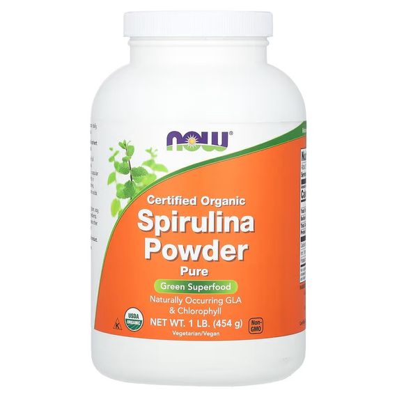 Порошок спіруліни NOW Certified Organic Spirulina Powder, 454 g