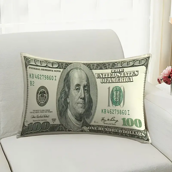 Подушка Долар 3D, креативна стильна подушка у формі 100 доларів