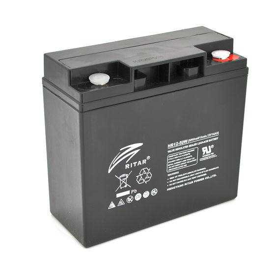 Аккумуляторная батарея AGM RITAR HR1250W, Black Case, 12V 14.0Ah  ( 181 х 77 х 167 ) 4.30kg Q4