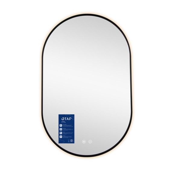 Зеркало Qtap Scorpio (SC1) с LED-подсветкой Touch, с антизапотеванием, с диммером, рег. темп цвета (3000-6500K) Black | Зображення 5