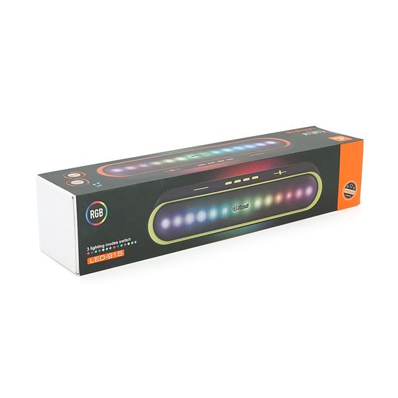 Колонка Kisonli LED-915 Bluetooth 5.0, 2х5W, 1200mAh, USB/TF/BT/FM/AUX, DC: 5V/1A, Blue, BOX, Q30 | Зображення 1