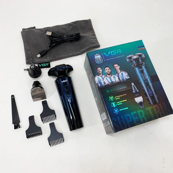 Бритвы электрические VGR 3 в 1 V-303, Профессиональная электробритва бритва для бороды JN-76 | Зображення 6