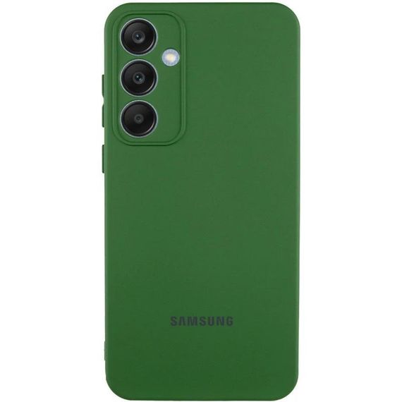 Чехол Silicone Cover Lakshmi Full Camera (AA) with logo для Samsung Galaxy S24+ Белый / White Зелений / Dark green