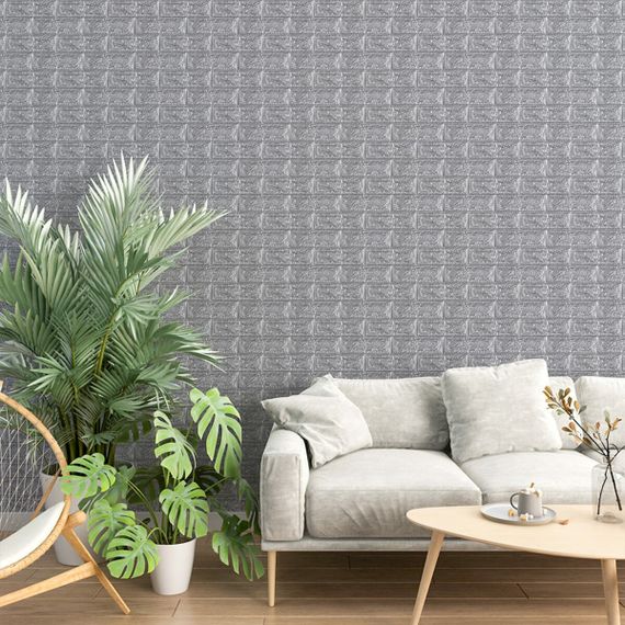 3D панель самоклеюча 700х770х7мм цегла Срібло (017-7) SW-00000059 | Зображення 4