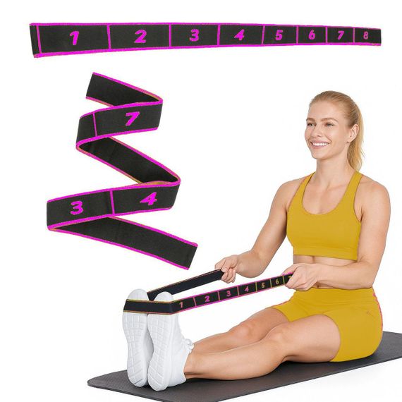 Резинка для фітнесу з петлями Gymtek 12-30кг чорно-рожева | Зображення 2