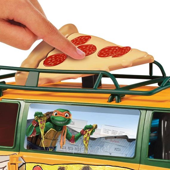 Черепашки-ніндзя Бойова машина Фургон доставки піци Оригінал TMNT Pizza Fire Delivery Van стріляє піцою | Зображення 5