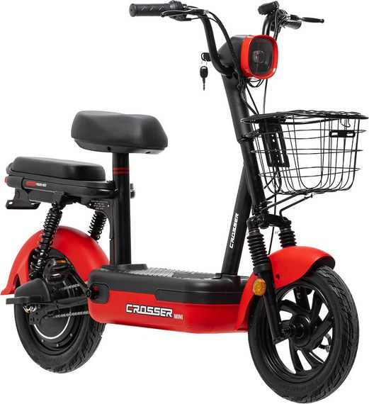Электроскутер Crosser Mini 450W 48V 12Ah, электровелосипед до 30 км/ч, компактный городской с корзиной | Зображення 3
