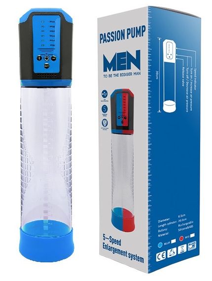 Автоматична вакуумна помпа із зарядкою від USB CANWIN Passion Pump Men BLUE - P638AU Sex Aura