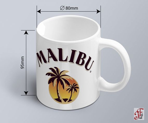 Чашка  з принтом логотипу Malibu | Зображення 1