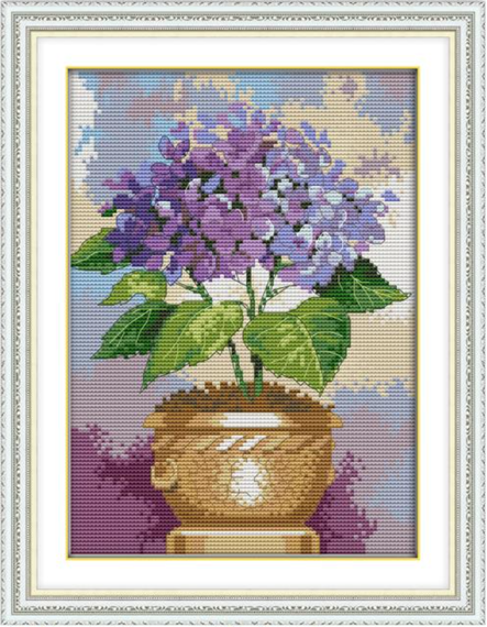 Набір для вишивання за нанесеною на канву схемою "Purple floret 2". AIDA 14CT printed, 21*30 см