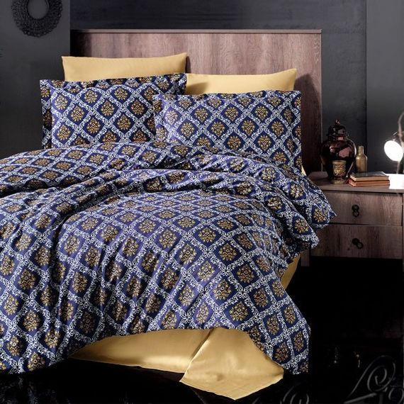 Постільна білизна Altinbasak Satin 200 х 220 см Vegas Lacivert