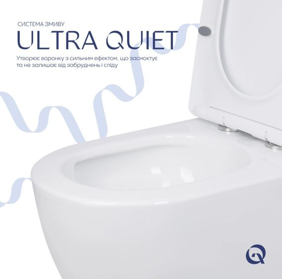Унітаз підлоговий Qtap Jay Ultra Quiet з сидінням Slim Duroplast/ Soft-close/ Quick Release QT07222175TW | Зображення 6