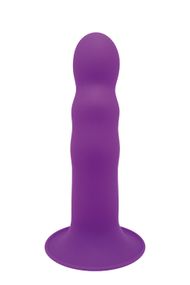Фалоімітатор термоактивний SOLID LOVE RIBBED PURPLE, Фіолетовий