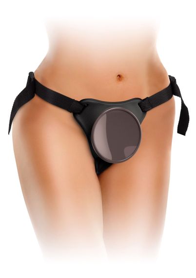 Крепление для страпона вакуумное Pipedream King Cock Elite Body Dock на ремнях, коричневое с черным sexstyle