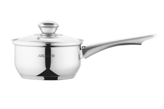 Ківш ARDESTO Gemini Gourmet, скляна кришка, 1 л, нержавіюча сталь (AR1910GSS) | Зображення 2