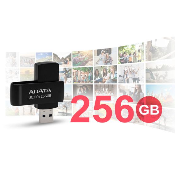 USB флеш накопичувач ADATA 256GB UC310 Black USB 3.0 (UC310-256G-RBK) | Зображення 6