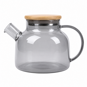 Стеклянный чайник на плиту 1л Smokey Crystal GK-5515 из боросиликатного стекла для заваривания чая Серый перламутр
