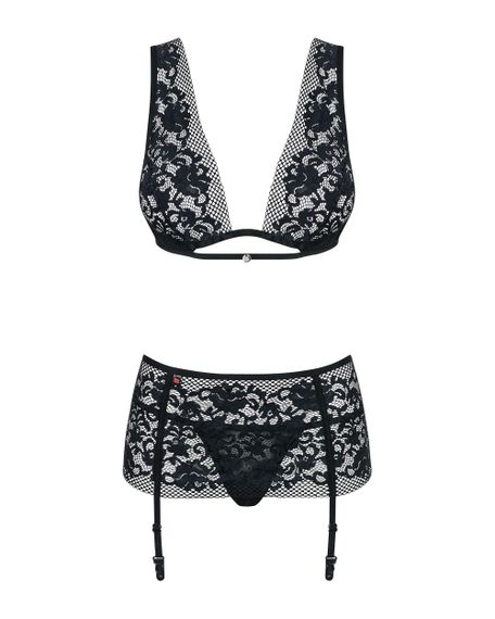 Комплект с поясом Obsessive Figurea set Черный S/M | Зображення 2