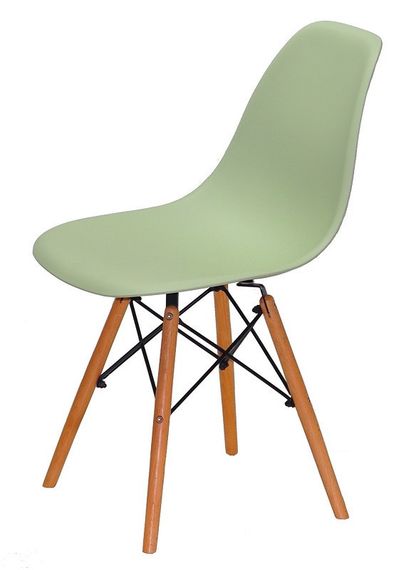 Стул обеденный пластиковый на буковых ножках Nik N Eames DSW, цвет сиденья Зеленый 45 | Зображення 4