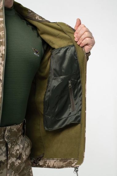 Військова куртка на флісі Soft Shell Military піксель | Зображення 3