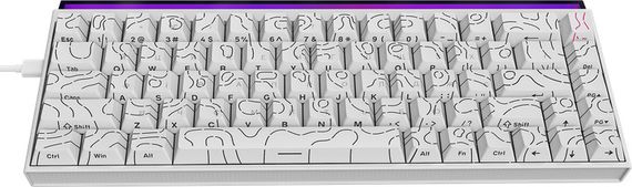 Клавіатура провідна комп'ютерна Ajazz NK68 Red switches White NK68-R-W біла