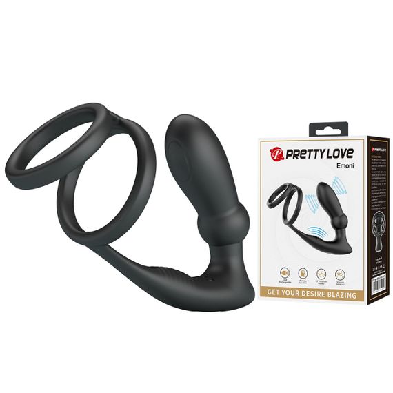 Ерекційне кільце з анальним вібро стимулятором Pretty Love - EMONI, BI-210341 sexstyle