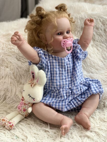 Коллекционная Силиконовая Кукла Реборн Reborn Анатомическая Девочка Пупс с Волосами Лола (Виниловая Кукла) 50 см | Зображення 4