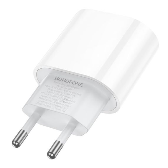 Мережевий зарядний пристрій Borofone BA100A 1USB-C PD/QC 20W | Зображення 4