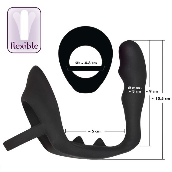 Анальна пробка з ерекційним кільцем - Black Velvets Ring & Plug | Зображення 4